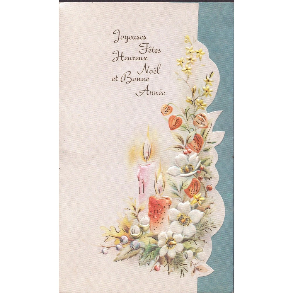 Vintage 1980s French Christmas Card Embossed Die Cut Montecatini Italy